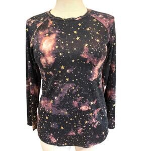 Torrid Plus Size 2‎ Wireless Unlined Galaxy Stars Rashguard Long Sleeve Swim Top